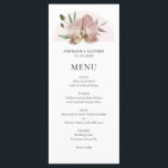 Boho Arch Dusty Orchids Floral Wedding Menu<br><div class="desc">Deze trouwmenu's zijn voorzien van een boho boogvormig ontwerp met waterverf stoffige orchideeën en bladeren. Pas de tekst aan met uw namen en menu. Er zijn ook overeenkomende producten beschikbaar.</div>