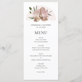 Boho Arch Dusty Orchids Floral Wedding Menu