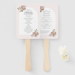 Boho Arch Dusty Orchids Floral Wedding Programme Handwaaier