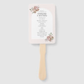 Boho Arch Dusty Orchids Floral Wedding Programme Handwaaier (Voorkant)
