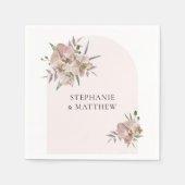 Boho Arch Dusty Orchids Floral Wedding Servet (Voorkant)