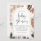 Boho Arch Dusty Pink Burgundy Baby shower Kaart (Voorkant)