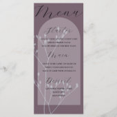 Boho Arch Dusty Plum Foliage Wedding Menu (Voorkant)