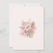 Boho Arch Dusty Roos Flowy Bloemen Bruiloft Kaart (Achterkant)