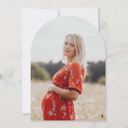 Boho Arch Een beetje Wildflower Baby shower Foto Kaart (Achterkant)