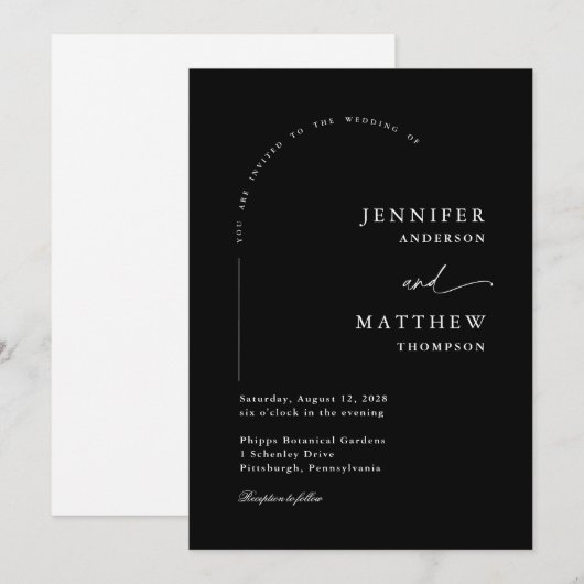 Boho Arch Eenvoudige bruiloft Kaart (Voorkant / Achterkant)