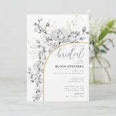 Boho Arch Elegant Floral Gold Modern Vrijgezellenf Kaart (Staand voorkant)