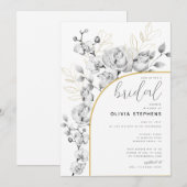 Boho Arch Elegant Floral Gold Modern Vrijgezellenf Kaart (Voorkant / Achterkant)