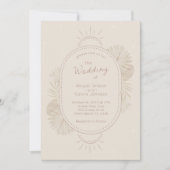 Boho Arch en Palm Terracotta en Ivory Wedding Kaart (Voorkant)