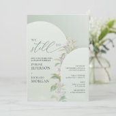 Boho arch eucalyptus blauw bloemen voeden hernieuw kaart (Staand voorkant)