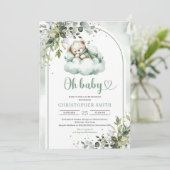 Boho arch eucalyptus groen genderneutraal kaart (Staand voorkant)