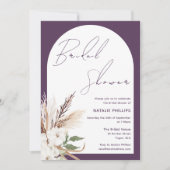 Boho Arch Floral Purple Plum Bridal Shower Kaart (Voorkant)