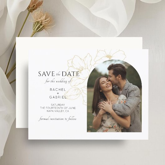 Boho Arch Floral Wedding Save the Date