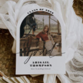 Boho Arch Foto Moderne Script Afstudeerceremonie Kaart