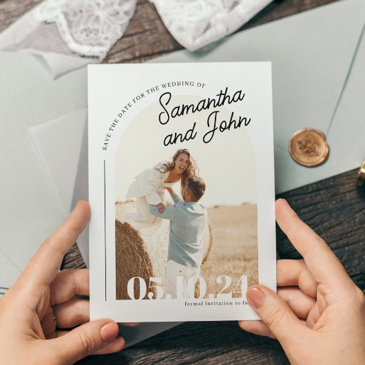 Boho Arch Foto Save The Date