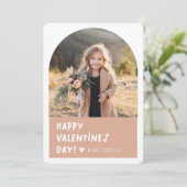 Boho Arch Foto Valentijnsdag Feestdagenkaart (Staand voorkant)