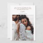 Boho Arch Fotoscript Typografie Kerstmis Feestdagenkaart (Achterkant)