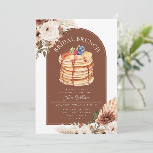 Boho Arch Fruit Pannenkoek Vrijgezellenfeest Brunc Kaart (Staand voorkant)