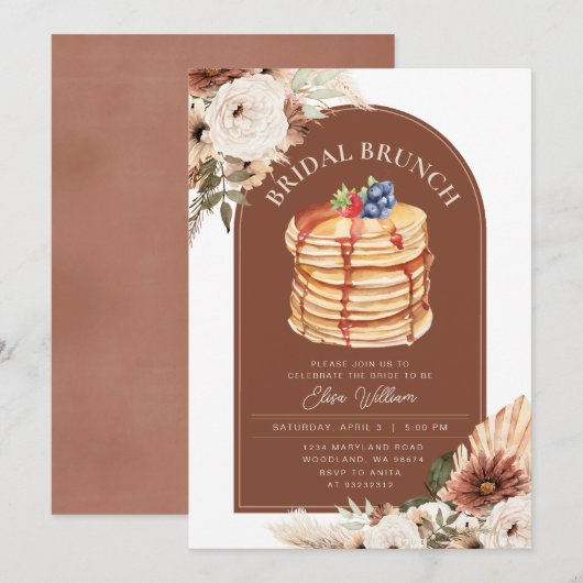 Boho Arch Fruit Pannenkoek Vrijgezellenfeest Brunc Kaart (Voorkant / Achterkant)