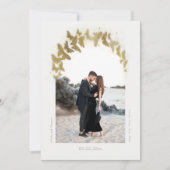 Boho Arch Gold Butterflies Elegant Photo Wedding Save The Date (Voorkant)