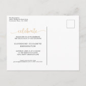 Boho Arch Green Gold Photo Graduparty Aankondigingskaart (Achterkant)