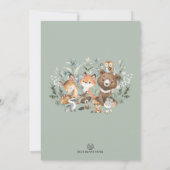 Boho Arch Greenery Woodland Animals Baby shower Bedankkaart (Achterkant)