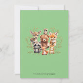 Boho Arch Greenery Woodland Animals Baby shower Bedankkaart (Achterkant)