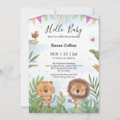 Boho Arch Greenery Woodland Animals Baby shower Kaart (Voorkant)