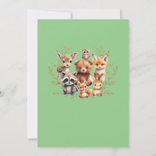 Boho Arch Greenery Woodland Animals Baby shower Kaart