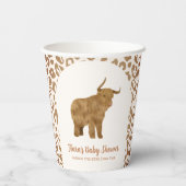 Boho Arch Heilige Koe Western Baby shower Papieren Bekers (Achterkant)