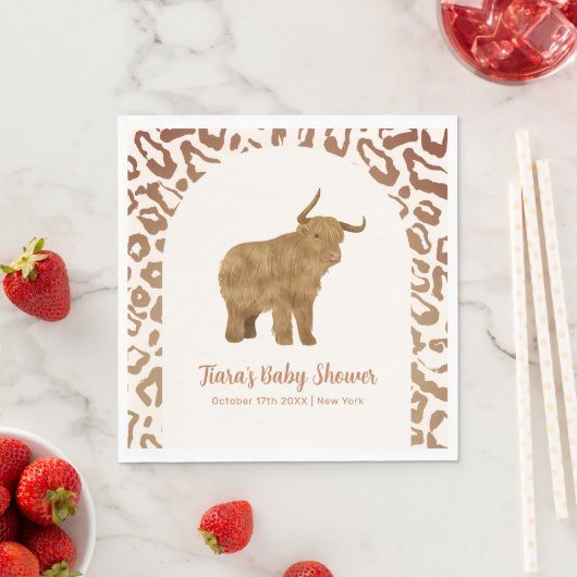 Boho Arch Heilige Koe Western Baby shower Servet (Insitu)