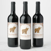 Boho Arch Heilige Koe Western Baby shower Wijn Etiket (Flessen)