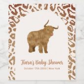 Boho Arch Heilige Koe Western Baby shower Wijn Etiket (Enkel label)