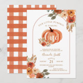 Boho Arch Herfst Birthday Floral Kaart (Voorkant / Achterkant)