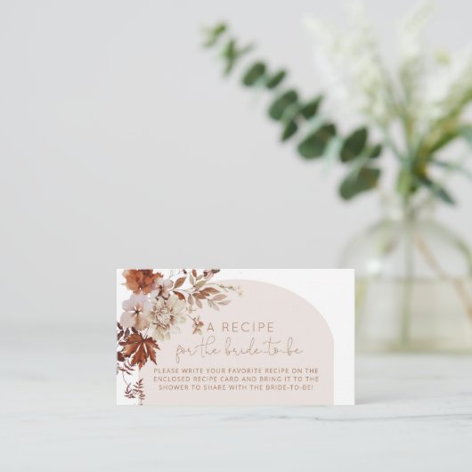Boho arch herfst bridal recept informatiekaartje (Staand voorkant)