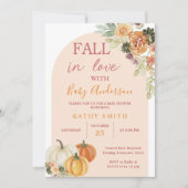 Boho Arch Herfst in liefde Baby shower bijtende Fl Kaart (Voorkant)