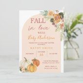 Boho Arch Herfst in liefde Baby shower bijtende Fl Kaart (Staand voorkant)