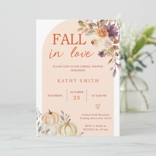 Boho Arch Herfst In liefde Vrijgezellenfeest Rusti Kaart (Staand voorkant)