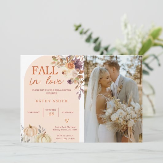 Boho Arch Herfst In liefde Vrijgezellenfeest Rusti Kaart (Staand voorkant)