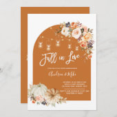 Boho Arch Herfst in Love Couple Shower Invitation Kaart (Voorkant / Achterkant)