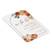 Boho Arch Herfst Pompoen Terracotta Save The Date Magneet (Rechterzijde)