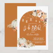 Boho Arch Herfst Pumpki BBQ Couple Shower Invitati Kaart (Voorkant / Achterkant)