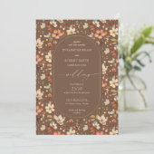 Boho Arch Herfst terracotta bruin roestige wilde b Kaart (Staand voorkant)