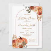 Boho Arch Herfst Verjaardag 30e Dinner Feestje Kaart (Voorkant)