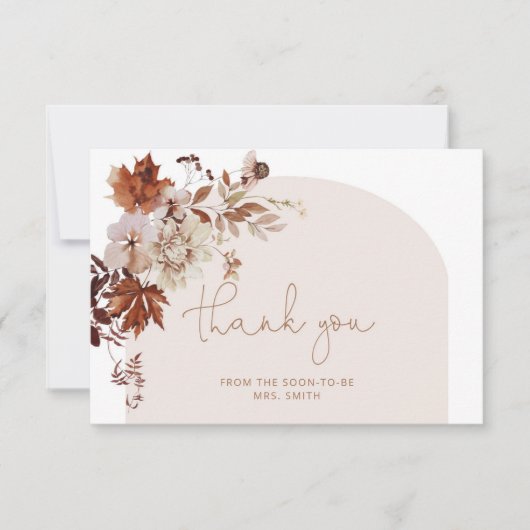 Boho arch herfst vrijgezellenfeest dank je kaart (Voorkant)