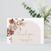 Boho arch herfst vrijgezellenfeest dank je kaart (Staand voorkant)