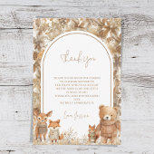 Boho Arch Herfst Woodland Animals Baby shower Bedankkaart