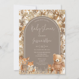 Boho Arch Herfst Woodland Animals Baby shower Kaart