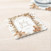Boho Arch Herfst Woodland Animals Baby shower Kartonnen Onderzetters (Gebogen)