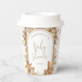 Boho Arch Herfst Woodland Animals Baby shower Papieren Bekers